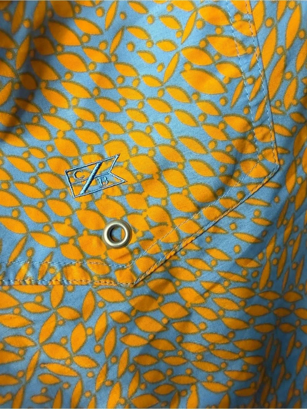 Cutter & Buck Light Blue Swim Trunks with Orange Accent